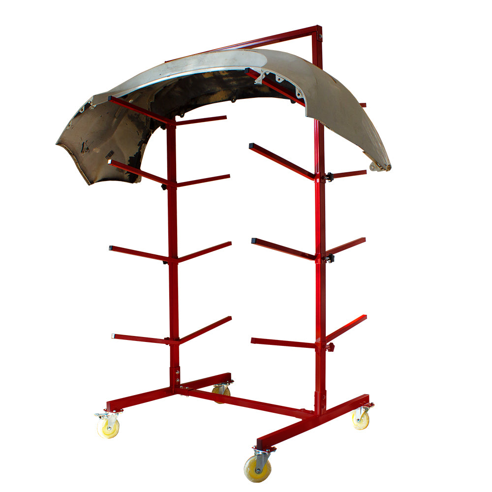 Heavy-Duty Floor Mobile Bumper Storage Stand Adjustable, Portable, Steel Frame