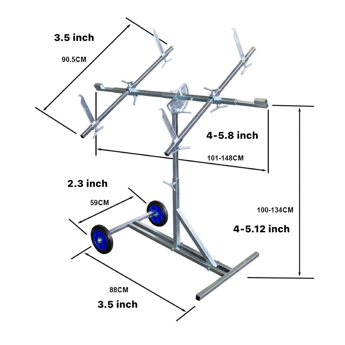 Auto Rotating Paint Stand Wheel&Lock Fender Door Hoods Wings Bonnets Wings Hood