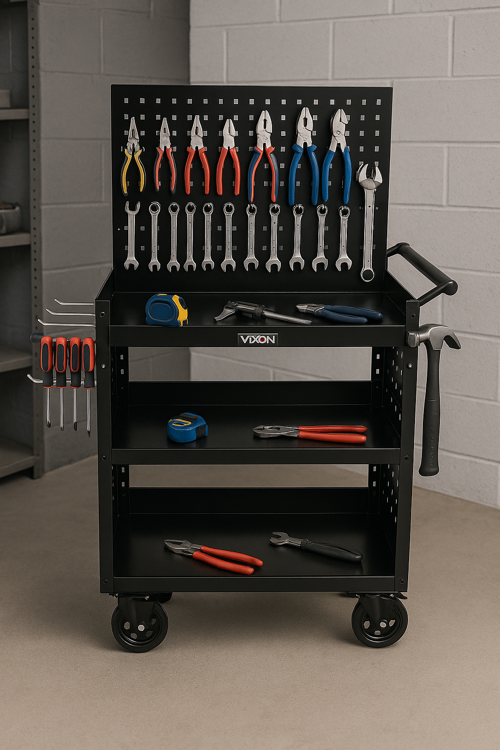 31.5" H Tool Cart,Garage Workbench Metal top Storage Mobile Auto Organizer
