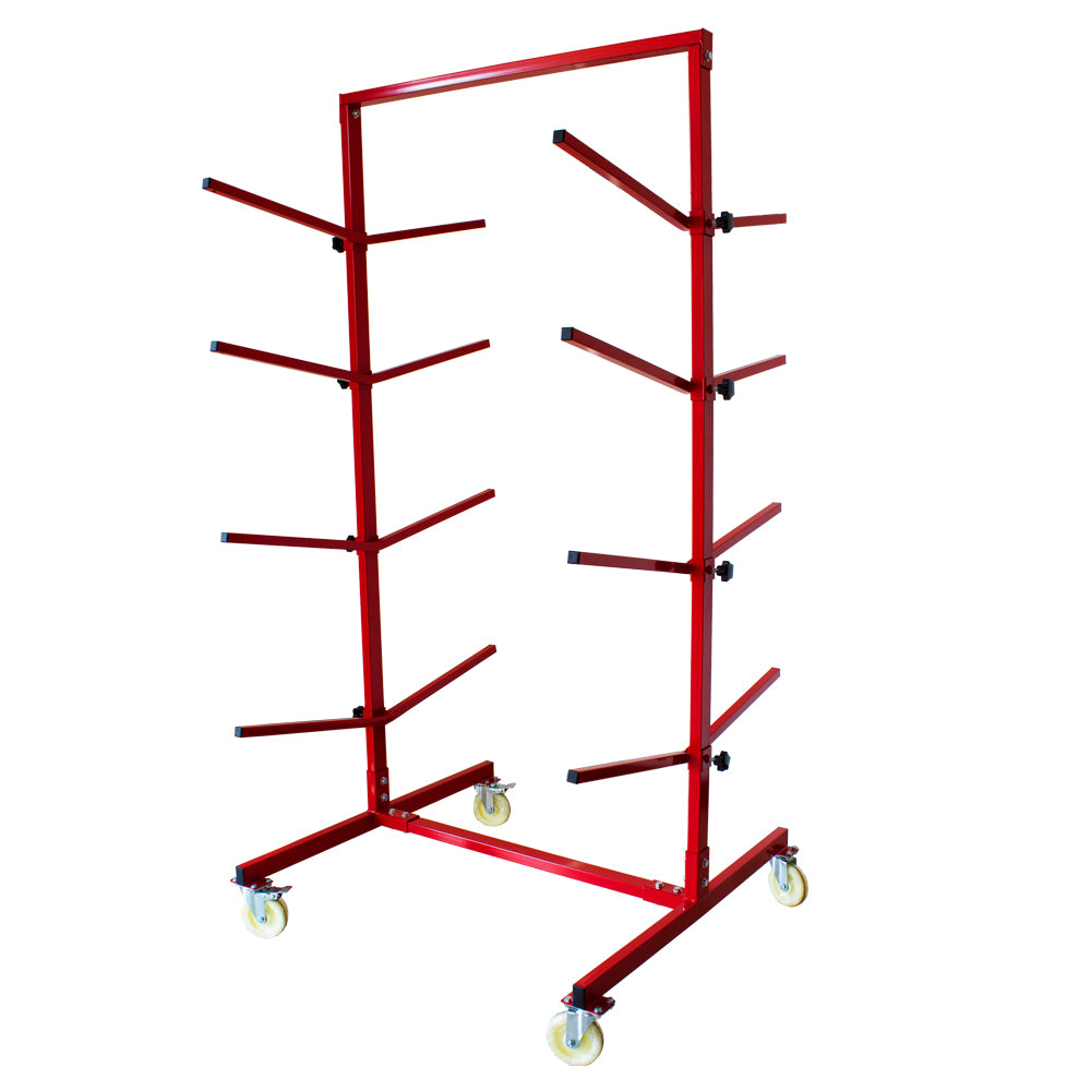 Heavy-Duty Floor Mobile Bumper Storage Stand Adjustable, Portable, Steel Frame