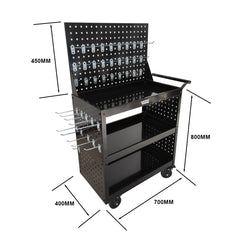 31.5" H Tool Cart,Garage Workbench Metal top Storage Mobile Auto Organizer