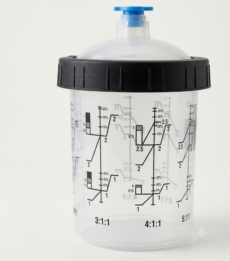 PPS CUPS Disposable Paint Spray Gun Clear Cups Liners with Lids