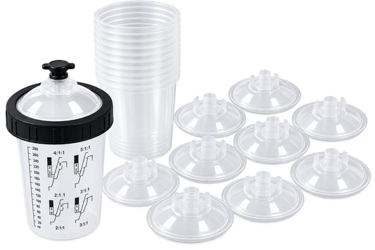 PPS CUPS Disposable Paint Spray Gun Clear Cups Liners with Lids