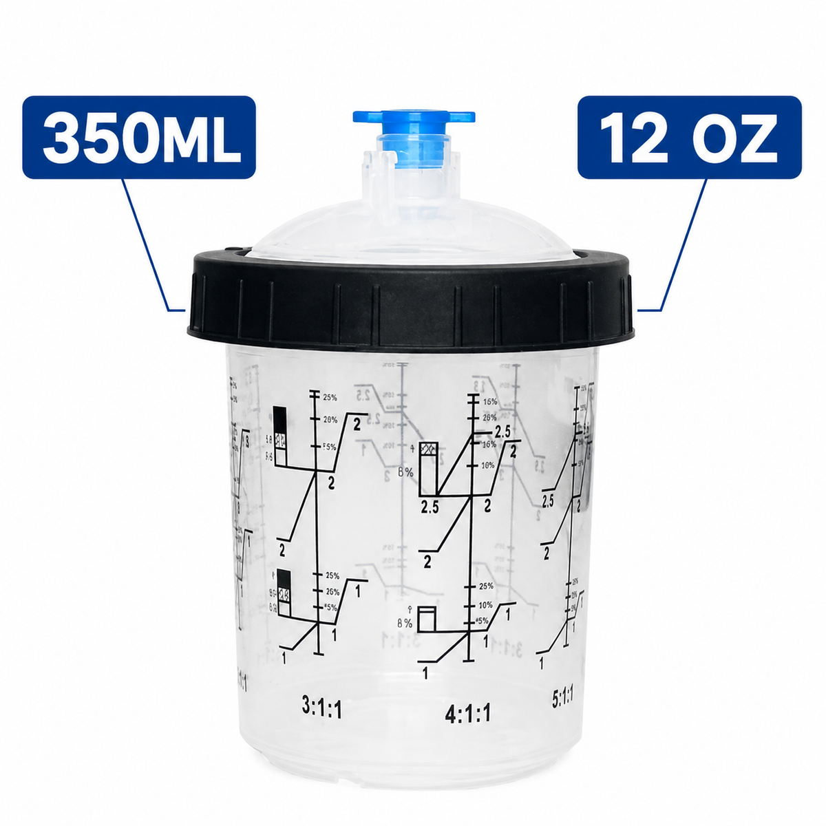 PPS CUPS Disposable Paint Spray Gun Clear Cups Liners with Lids