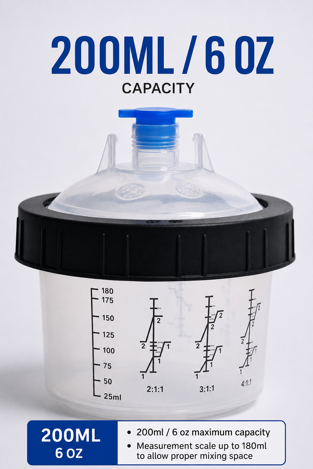 PPS CUPS Disposable Paint Spray Gun Clear Cups Liners with Lids
