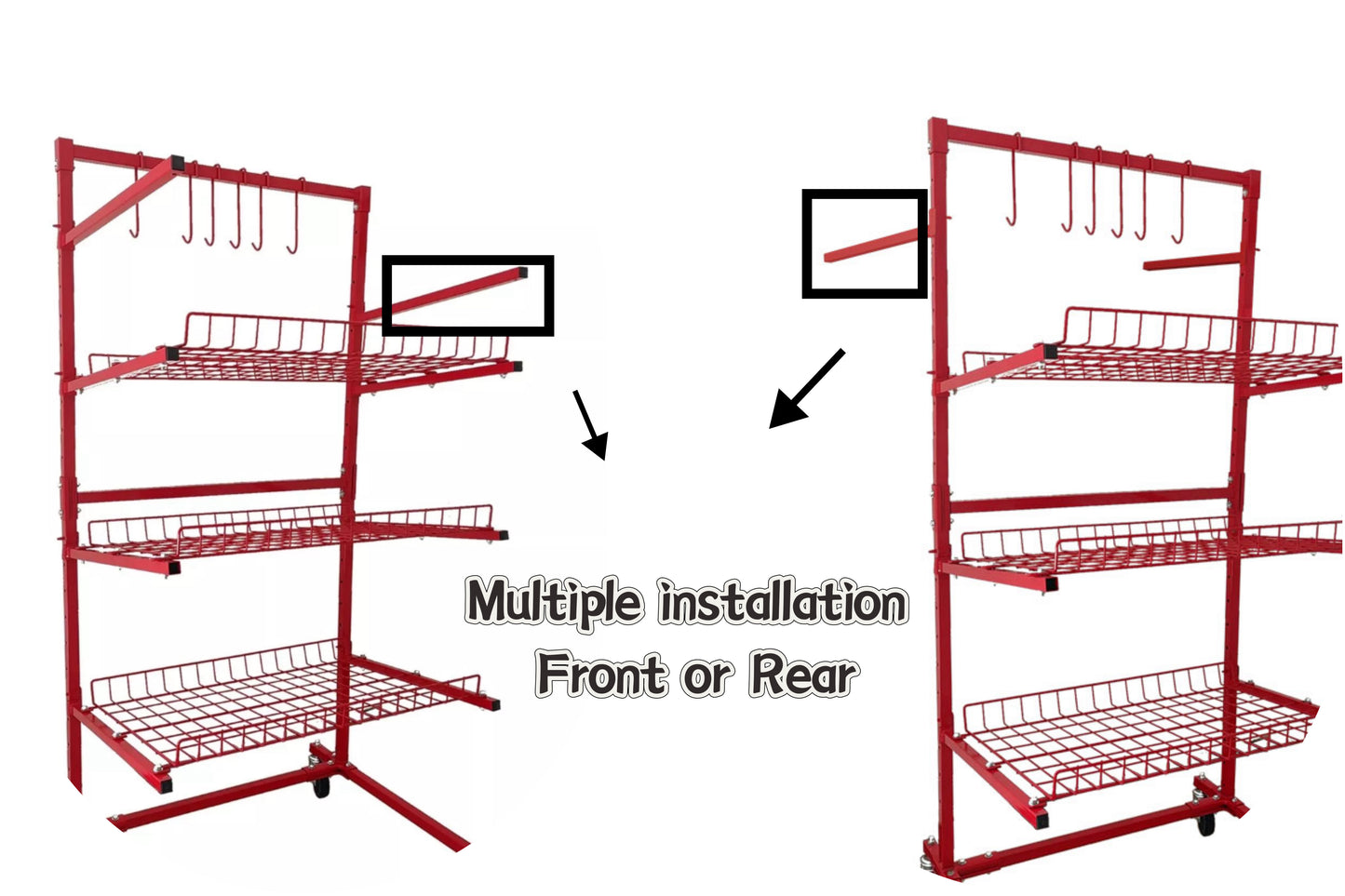 Yuresi Garage Storage Trolley Shelves – Hanging Utility Rack for Workshop & Home Organization Auto